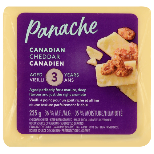 Cheese 3 Year Old Aged Canadian Cheddar 225 g | Panache.ca