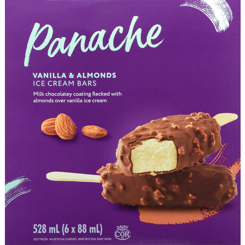 Vanilla & Almonds Ice Cream Bars 6 x 88 ml | Panache.ca