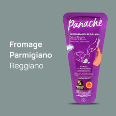 Une photo de Panache's Fromage parmigiano reggiano produit et lecture de texte "Fromage Parmegiano Reggiano".